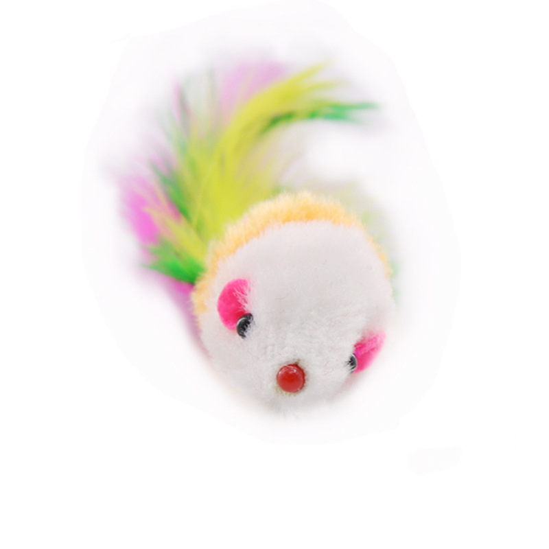 Giocattoli gatti Simulazione di topi di peluche Mouse gatti Cani Divertente FeatherCat Toy Plush Sound