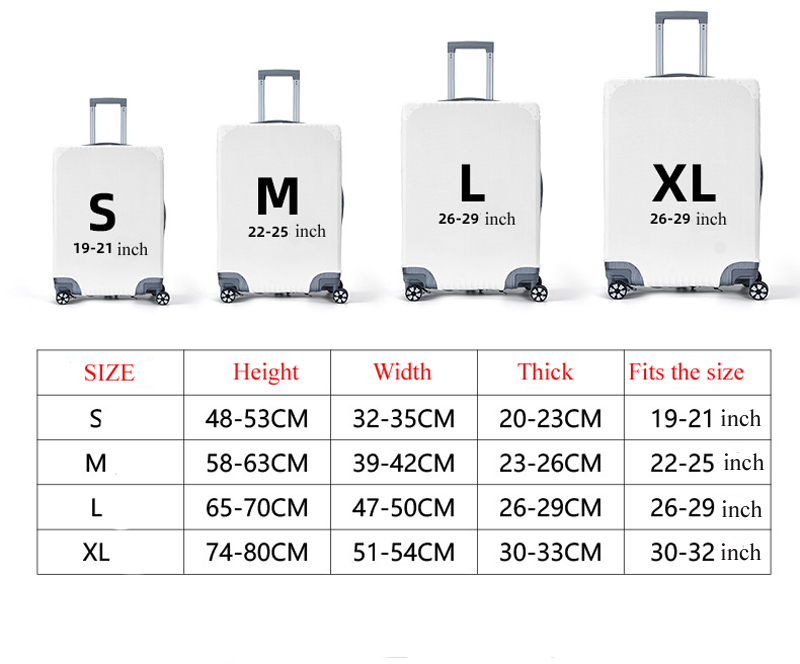 3 szt. Części torby sublimacja DIY biały pusty wzmocniony poliestrem elastyczny pokrowiec ochronny do walizki na kółkach S-XL