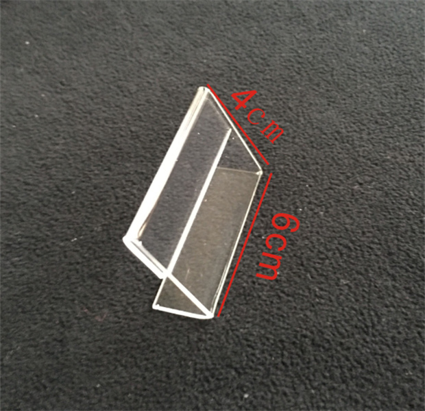 Acrylic T1.3mm Clear Plastic Table Sign Price Tag Label Display Paper Promotion Card Holders Small L Shape Stands JL1458