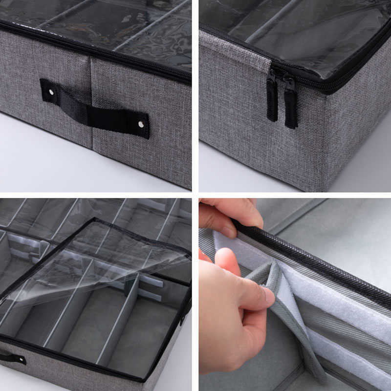 Foldable Under Bed Organizer Home Shoes Storage Box Transparent Dust-Proof Shoes Cabinet Bag Closet Organizer L230705