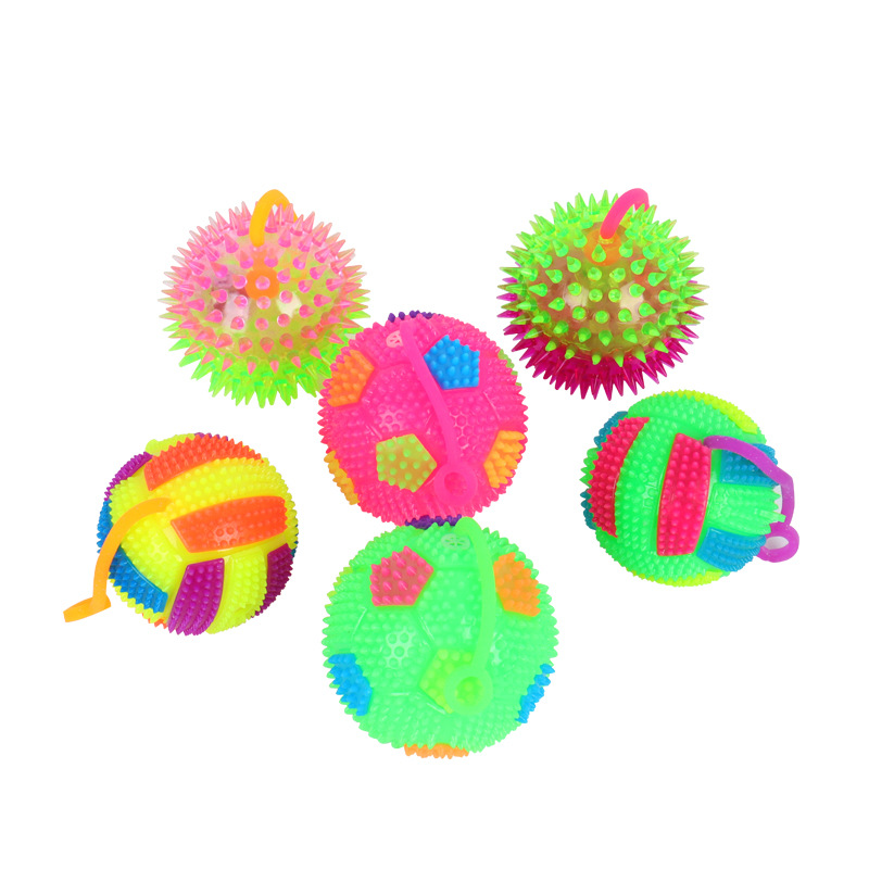 /Box Kids Glowing Ball Toy LED Light Up Flashing Soft Prickly Massage Ball Elasticity Fun Toys Children Squeeze Anti Stress Toys LT0099