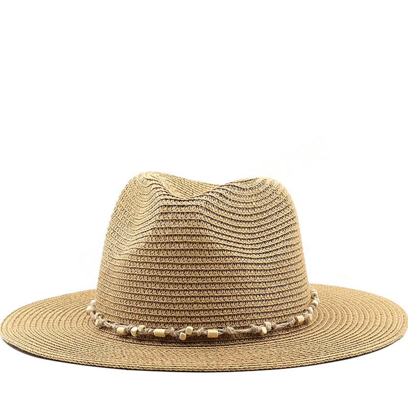 Panama kapelusz Fedora z czarnym paskiem letni kapelusz przeciwsłoneczny na plażę dla mężczyzn składany podróżny pakowalny kapelusz typu Staw solidny kapelusz z szerokim rondem