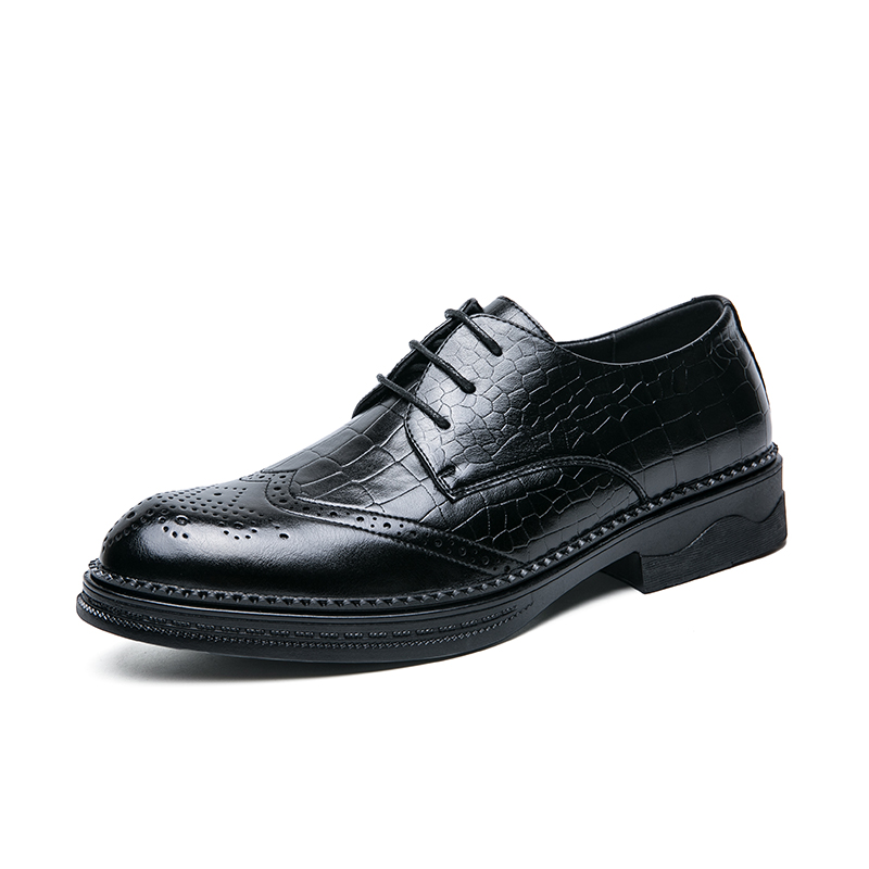 2023 New Master Design Klassisk Derby Herrklänning Läderskor Brogue Rund Toe Business Office Bröllopsskor Bär Elegant