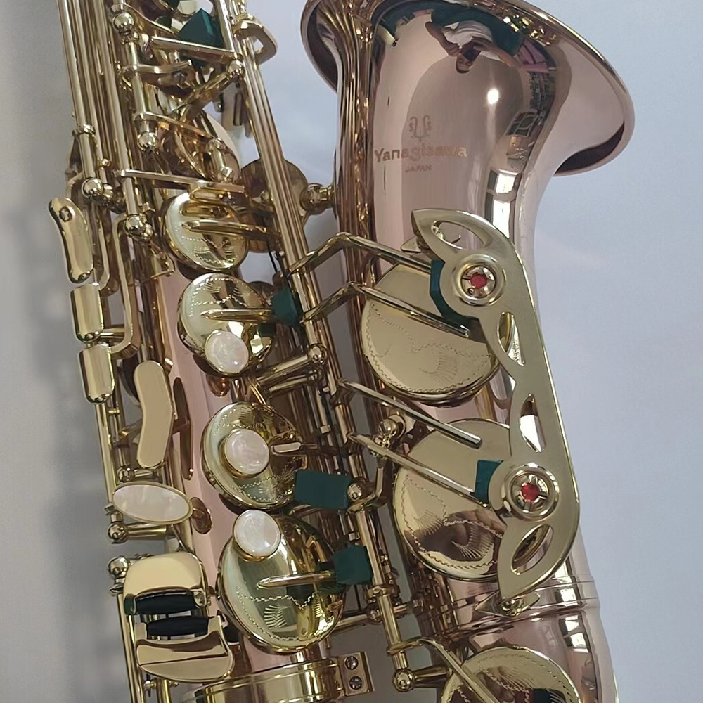 Högkvalitativ A-992 altsaxofon E-platt fosforkoppar dubbelribbad förstärkt japanskt hantverkstillverkande jazzinstrument med tillbehör