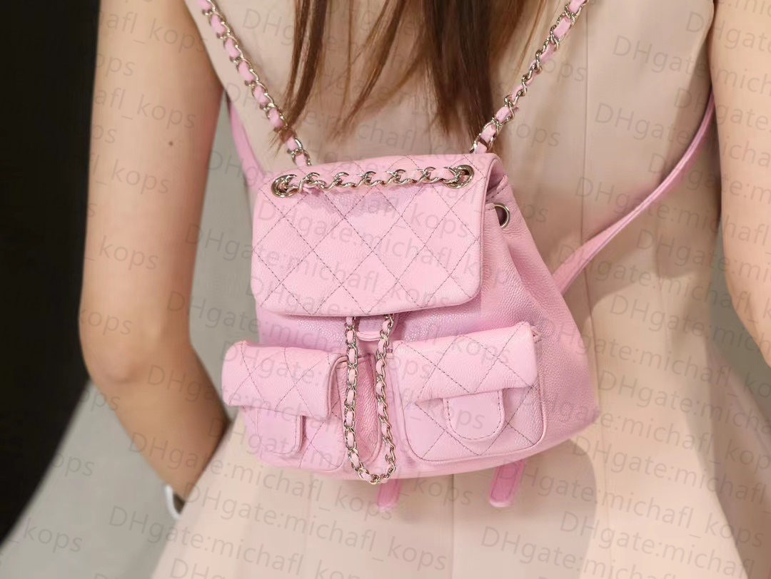 10A 1:1 HAAS Mirror Quality Top Grade Duma Chain Backpack Leather Caviar Bag Rhombic Bag Women Classic Flap Bag Designer Bag Luxury Oblique Straddle Shoulder Bag