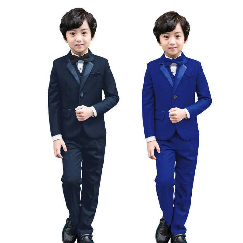 Suits Lolanta Siyah Toddler Boys Düğün Resmi Çocuk Takım Sekreter Elbise Parti Taşıyıcısı 3-12 Yıl Çocuk Beyler Suithkd230704