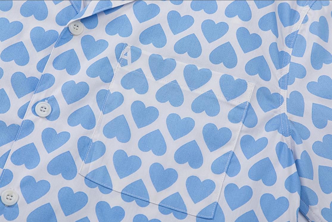 2023 New Mens Designers T-shirt a righe Love heart pattern Camicia casual da donna Abbigliamento maschile Paris Street trend hip hop Tops Tees Abbigliamento magliette