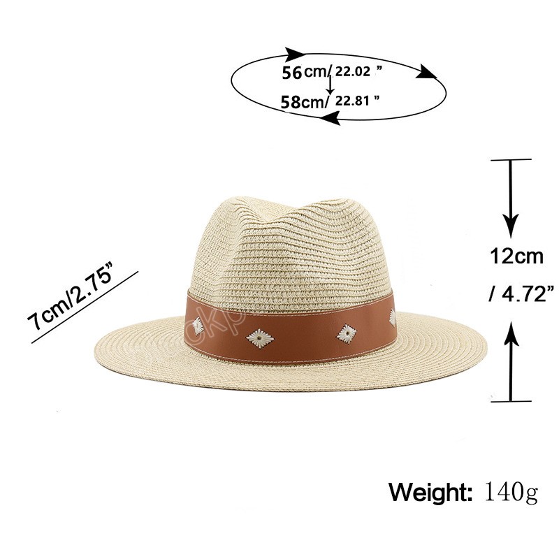 Chapeaux de soleil d'été pour femmes homme évider plage Chapeau de paille hommes Protection UV Cap Chapeau Femme chapeau Fedora pour femmes