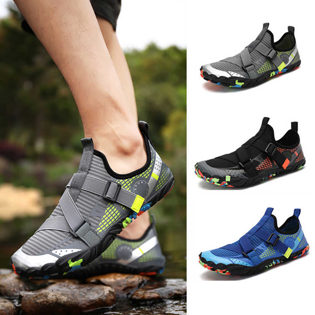 Calçado de caminhada antiderrapante praia sapatos aquáticos sapatos de água descalço tênis masculino corte de natação prevenir trekking sapatos rasos para mulheres caminhadas no lago HKD230706