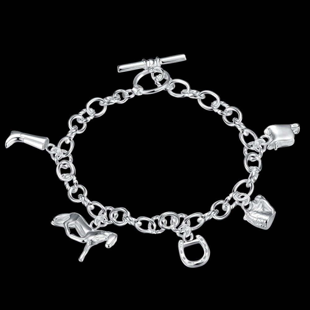 Hästsko armband mode utsökta berlocker armband hänge kvinnor enkla modeller personlig födelsedagspresent färg silver armband