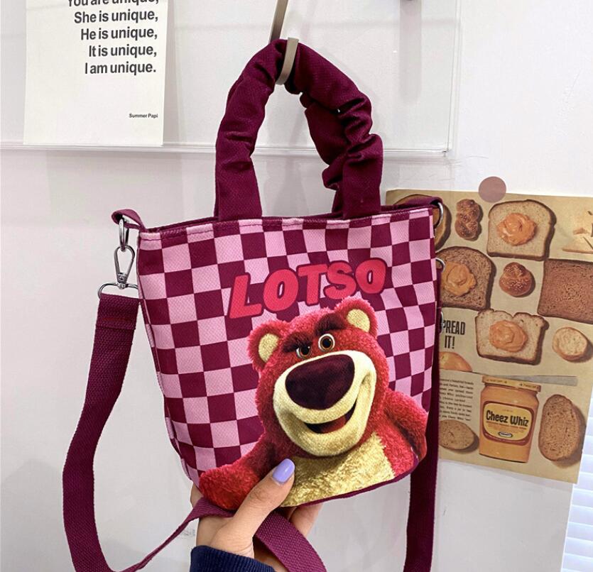 Kawaii Girl Canvas Handsbags Cartoon Design Bear One Bager Sac pour les sacs d'étudiants ACCESSOIRES