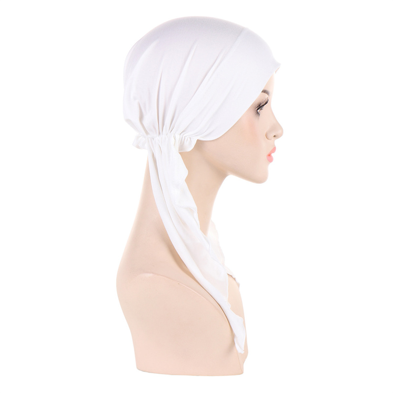 Ramadan islamique musulman femmes modal tête écharpe coton sous-écharpe Hijab casquettes couverture bandeau Bonnet rides Foulards Turban Mujer