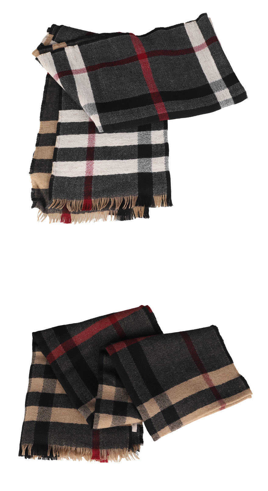 Mode Bur vintersjalar detaljhandeln till salu 9 Nya Dam Wool Stripe Pläd Scarf 39681221 Z8O5