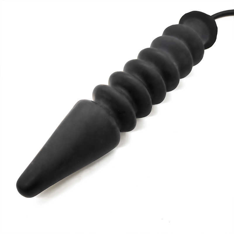 Plugue anal inflável de 37 cm com forma de broca látex superenorme dildo expansível para estimulação de ponto g ponto P homens mulheres230706