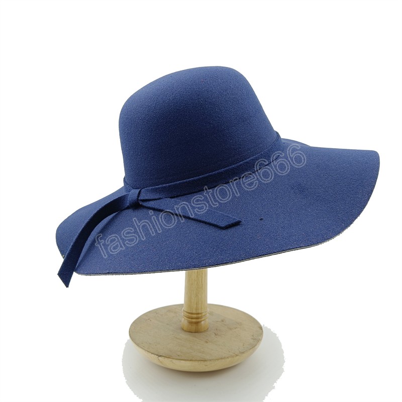 2023 New Fedora Hat Multi color Fedora hat New women # 039; s cappello di feltro colorato con fiocco a tesa larga cappello da festa sombrero hombre
