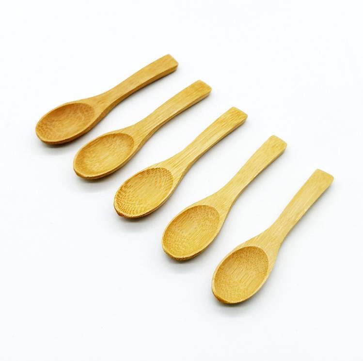 9CM/10 CM Mini Wooden or Bamboo Spoon Baby Honey Spoon Ice Cream Spoons SN4407