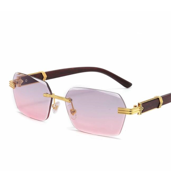 Novos óculos quadrados, sem armação, óculos de sol aparados, óculos da moda feminina, óculos de sol com proteção solar gradiente