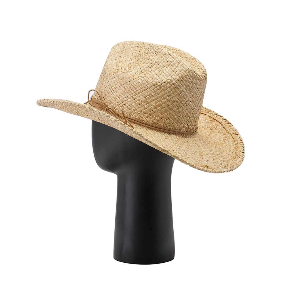 100% chapeaux de paille naturelle pour femmes hommes été creux plage Cowgirl chapeau de soleil Western Cowboy chapeau Sombrero Hombre