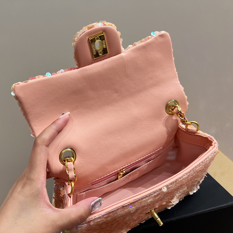 Designers Classic Flap Sequins Shoulder Bags Handbags 5A Quality Quilted Matelasse Flap Handbag Fashion Gold Metal Chain Crossbody Bag Luxury Designer Bag Purse