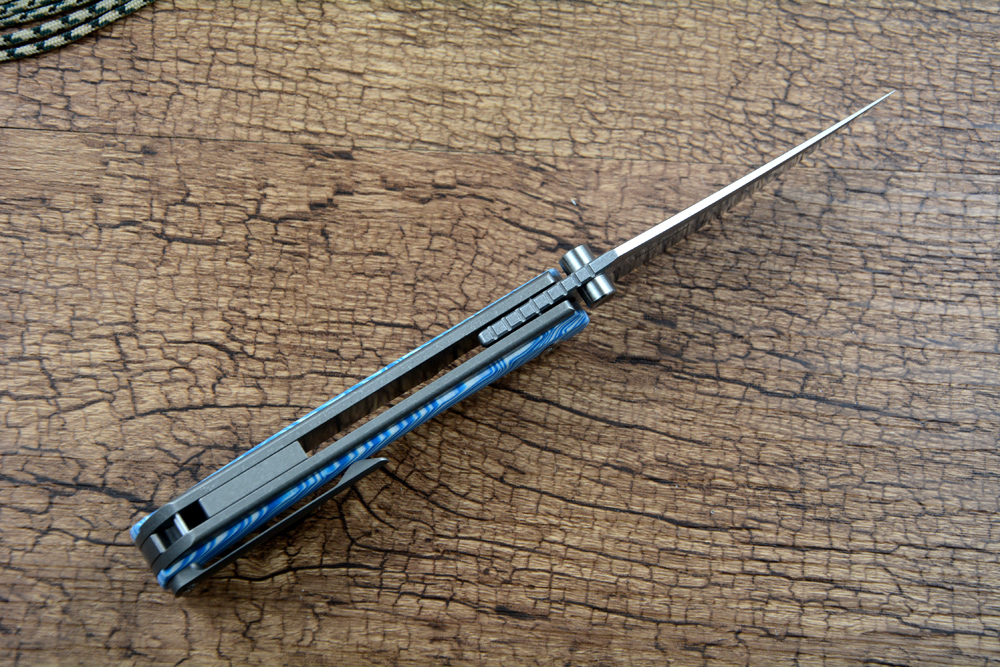 Dwa słoneczne nożem 14c28N Stonewash Blade TC4 Titanium Color G10 Uchwyt Prezent Zebranie jakości Noża TS283