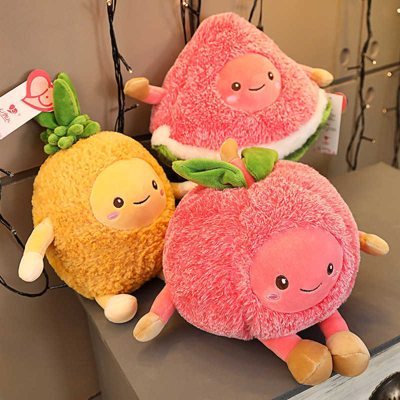 Animaux en peluche dessin animé pastèque cerise ananas Fruits doux en peluche jouets mignons poupées en peluche oreiller pour bébé décor à la maison enfants cadeaux d'anniversaire HKD230706