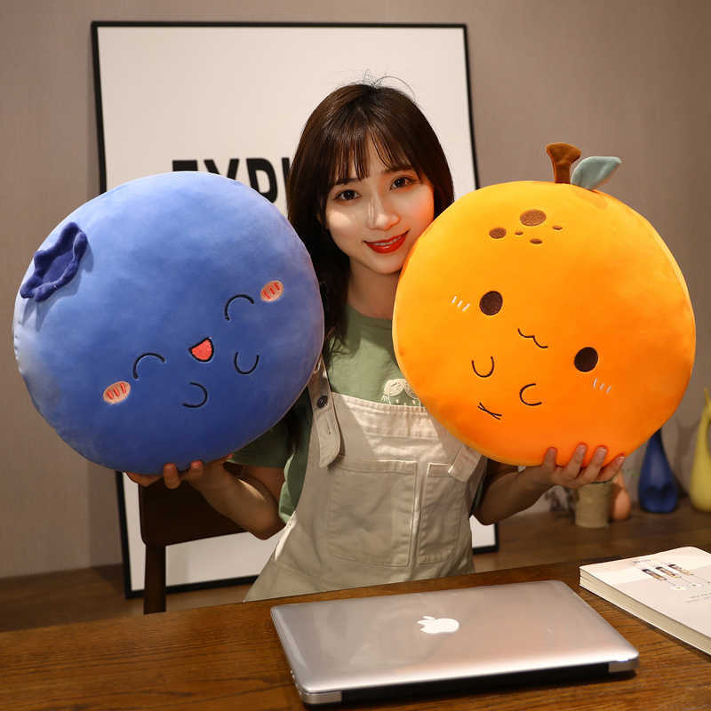 Stuffed Plush Animals 38cm Nice Cartoon Peach Orange Blueberry Plush Toys Stuffed Soft Blanket Lovely Fruit Pillow Doll For Kids Girls Birthday Gifts HKD230706