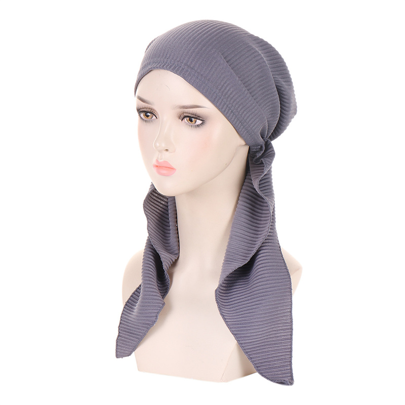 Doux musulman rides cambrure Modal Jersey Hijab chapeau solide glissement corde Turban casquette Bonnet tête écharpe enveloppement pré-cravate Strech chapeaux