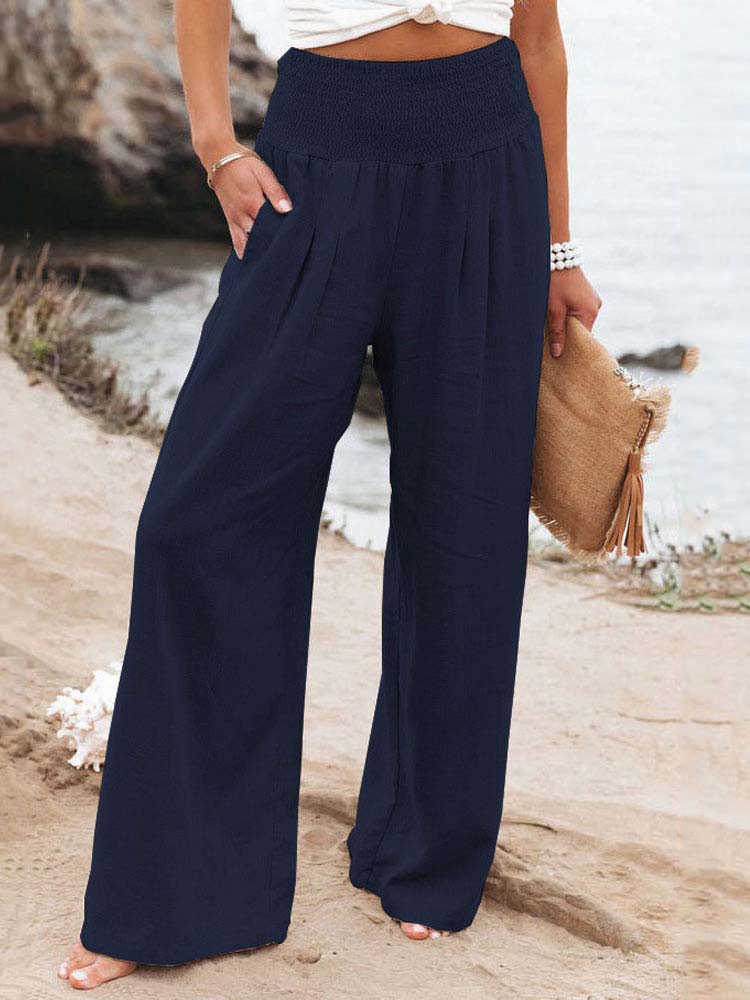 Женские штаны Capris 2023 Летние хлопковые льняные брюки Женские брюки с высокой талией.