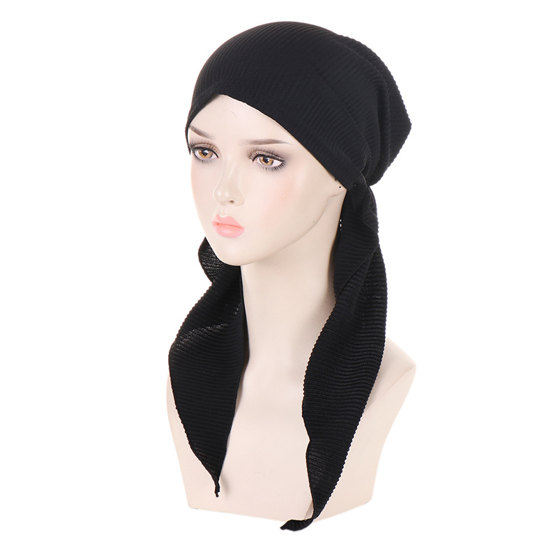 Doux musulman rides cambrure Modal Jersey Hijab chapeau solide glissement corde Turban casquette Bonnet tête écharpe enveloppement pré-cravate Strech chapeaux