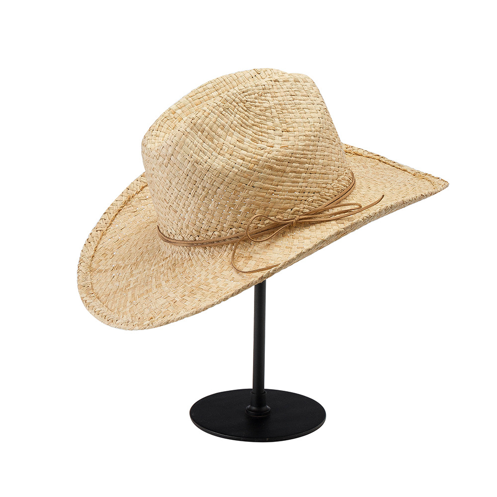 100% chapeaux de paille naturelle pour femmes hommes été creux plage Cowgirl chapeau de soleil Western Cowboy chapeau Sombrero Hombre