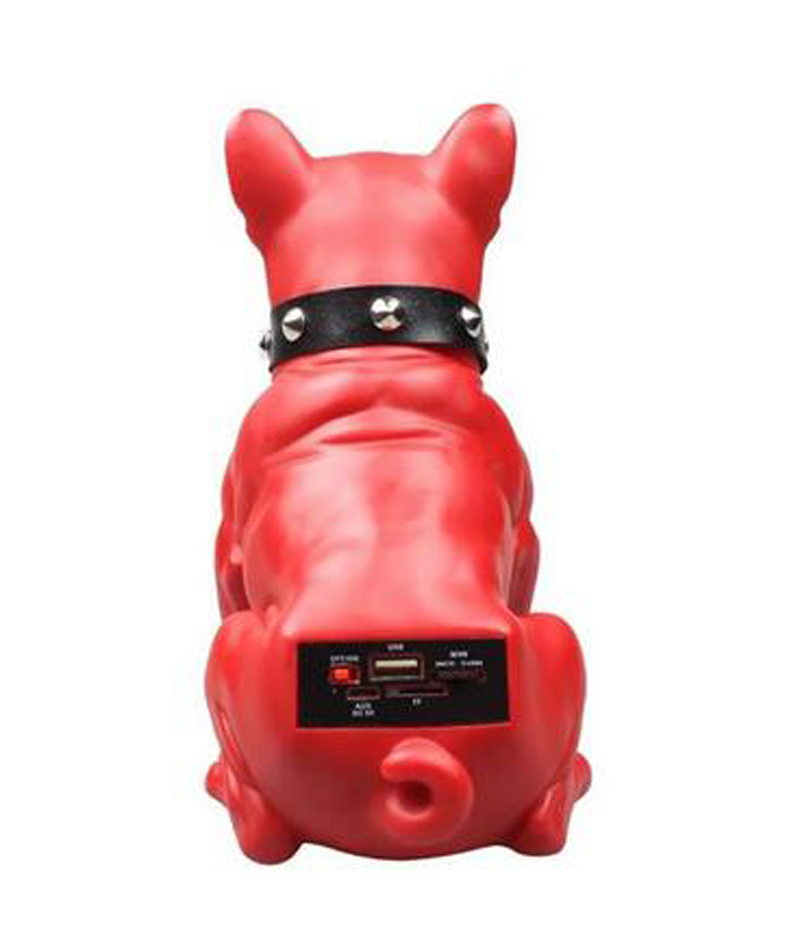 Bulldog Bluetooth-Lautsprecher, Hundekopf, kabellos, tragbar, Subwoofer, Freisprecheinrichtung, Stereo-Bass, unterstützt TF-Karte, USB, FM-Radio, laut, AUX, USB, Schwarz, Rot, CH-M10 TWS