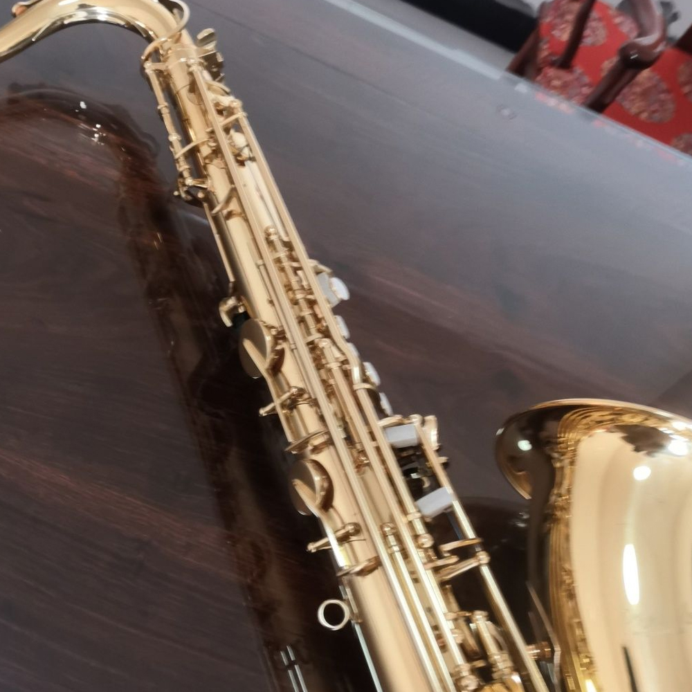 Profesjonalny saksofon tenorowy TS-710 Bb tuning mosiężne lakierowane złote klawisze muszli jeden do jednego rzeźbiony wzór instrumentu dętego drewnianego z akcesoriami