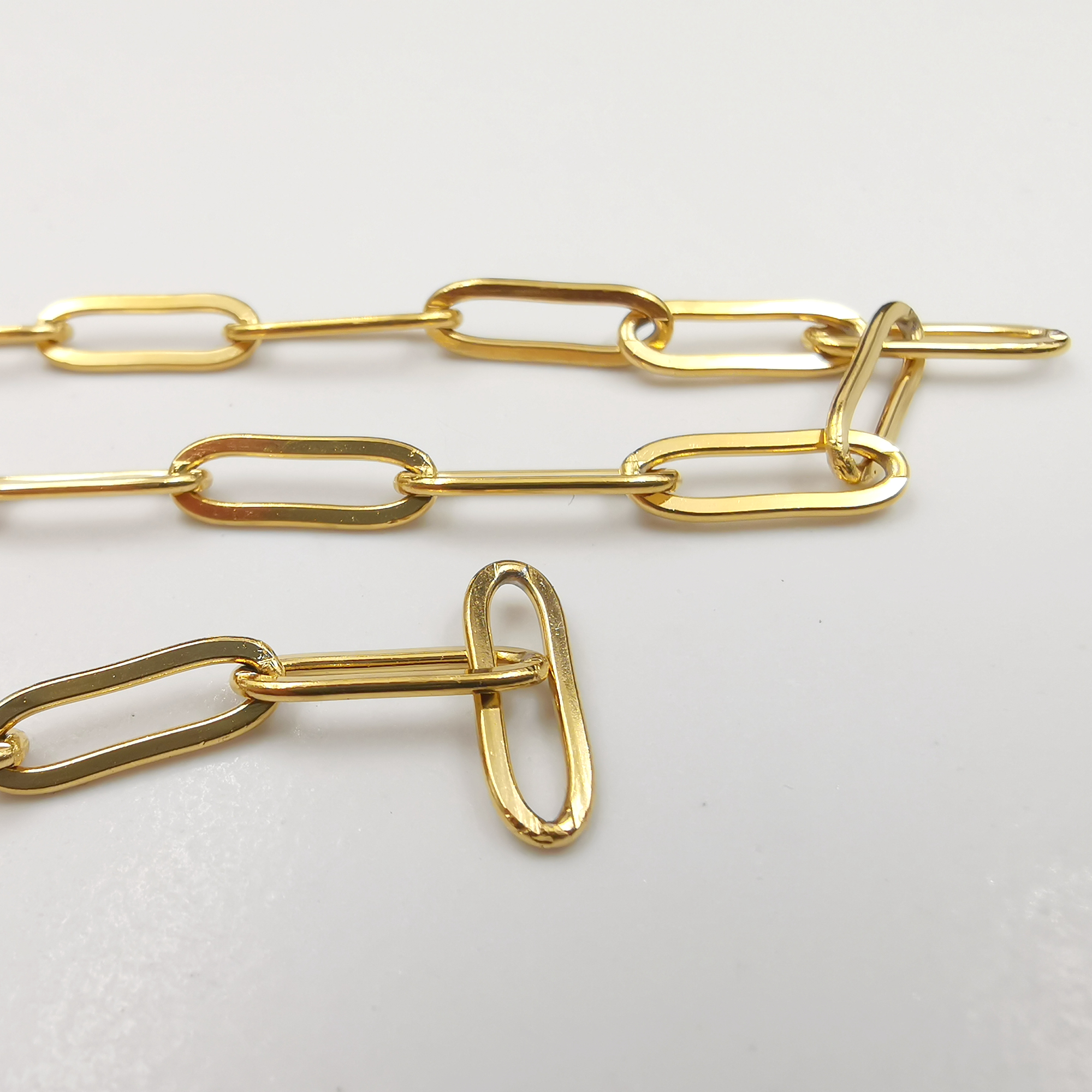 Lote de 5 metros banhado a ouro forte soldagem caixa longa corrente achados de joias colar de aço inoxidável faça você mesmo marcação encaixe 4,3 mm * 7 mm tamanho