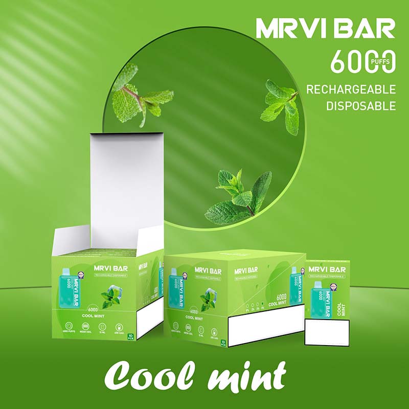 Mrvi Bar 6000 Einweg-Vape-Pen-E-Zigarettengerät mit 650-mAh-Akku, 13-ml-Pod, vorgefüllte Kartusche, wiederaufladbarer Vape-Flex, max