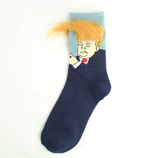 Femmes Hommes Trump Crew Chaussettes Cheveux Jaunes Drôle Dessin Animé Sport Bas Hip Hop Chaussette