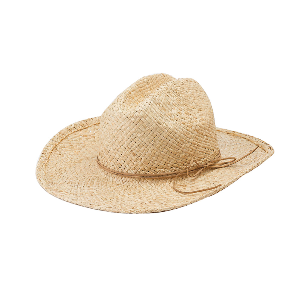 100% chapeaux de paille naturelle pour femmes hommes été creux plage Cowgirl chapeau de soleil Western Cowboy chapeau Sombrero Hombre