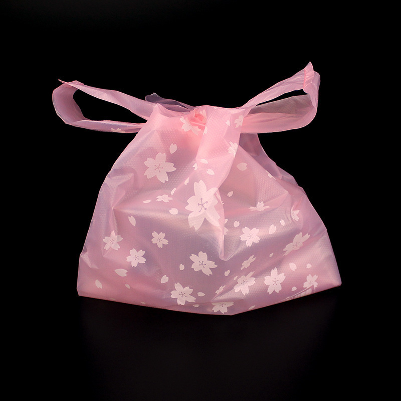 Other Event Party Supplies lot Supermarket Shopping Plastic bags Pink Cherry Blossom Vest bags Gift Cosmetic Bags Food packaging bag Candy Bag 230706