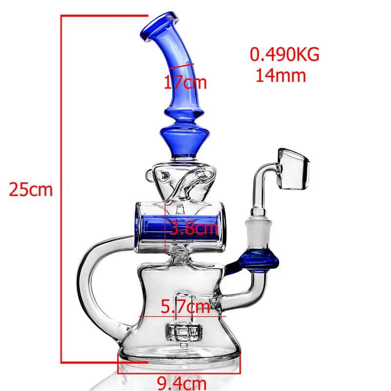 Novo copo azul, tubo de vidro de vidro, plataforma de pica