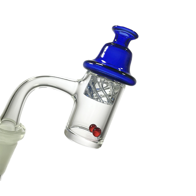 Full Weld 25mm Quartz Banger With Glass Cyclone Spinner Carb Cap Ruby Terp Slurper Pearl - 10mm 14mm Male Frosted Joint For Glass Rig Bong