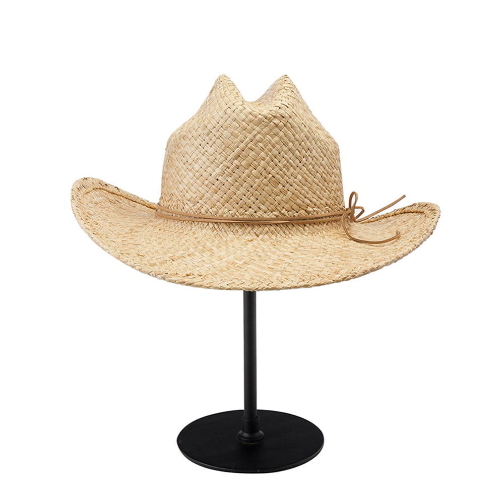 100% chapeaux de paille naturelle pour femmes hommes été creux plage Cowgirl chapeau de soleil Western Cowboy chapeau Sombrero Hombre