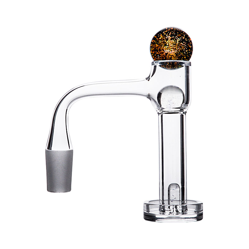 Solda de grau americano sem costura totalmente soldada quartzo banger com bola de vidro unhas borda chanfrada 45 90 graus 10mm 14mm masculino od 20mm acessórios de fumar transparentes para cachimbos de água