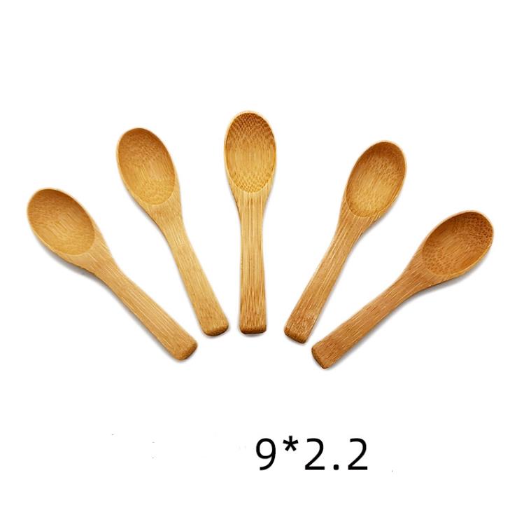 9cm/10 cm mini ahşap veya bambu kaşığı bebek bal kaşığı dondurma kaşıkları SN4407