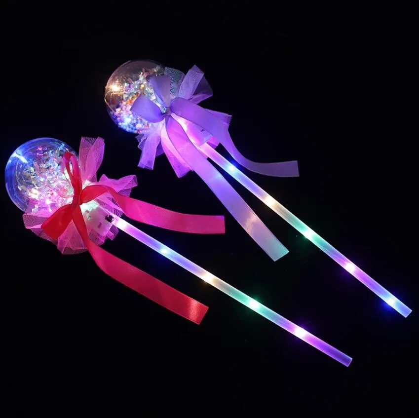 Light-Up Magic Ball Wand Glow Stick Witch Wizard LED Magic Wands Rave أعياد الميلاد الأميرة Halloween Decor Angle Favors Kids Toys Gift