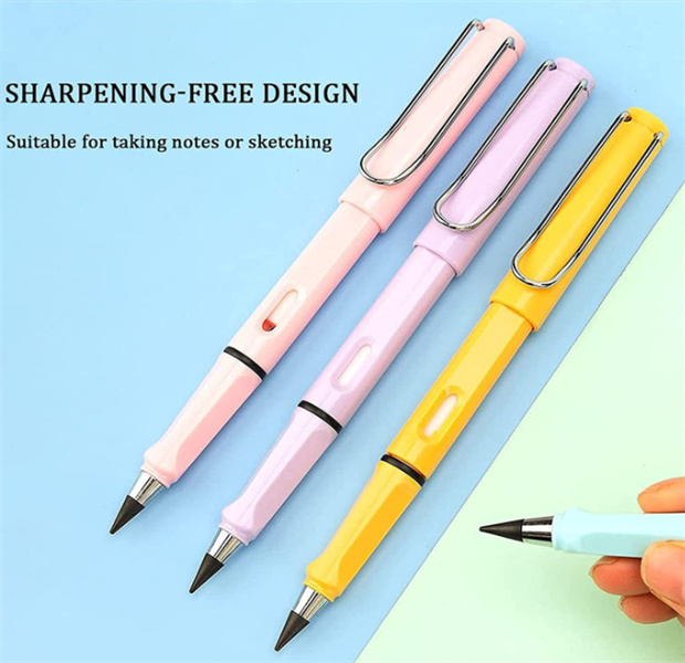 Colorful Inkless HB Enteral Pencil No Need To Sharpen Endless Lead Pen Permanent Pencils Kids Erasable Pens Eco Friendly Pupil Stationery Writing Tools JL1469