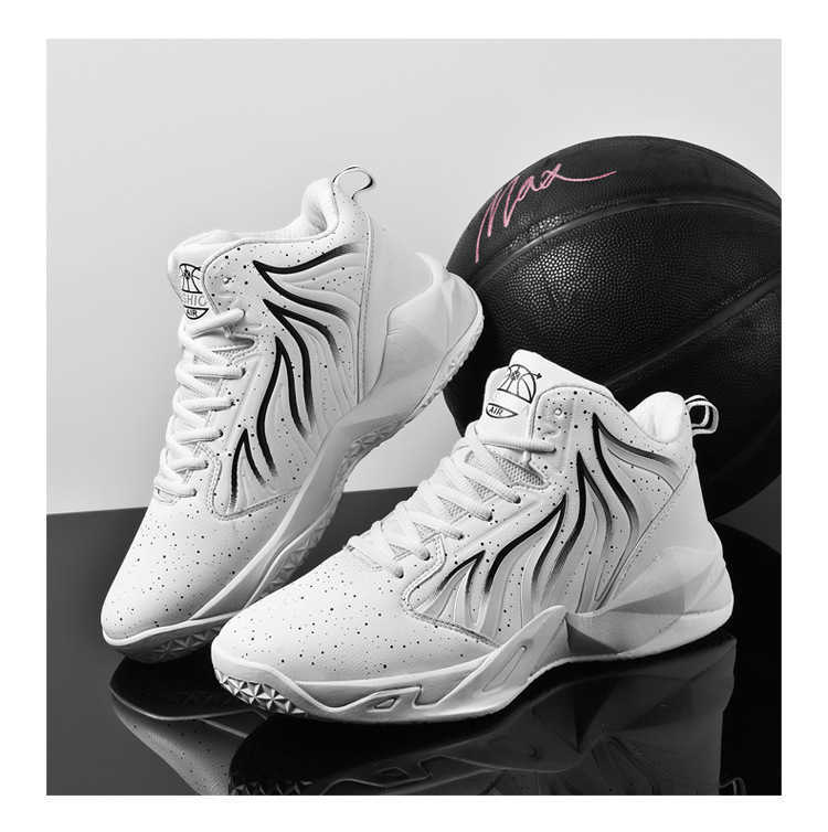 Mens Womens High Top Basketball Shoes Anti Slip Sports Trainers Youth Breathable Casual Sneakers Big Size 36-48