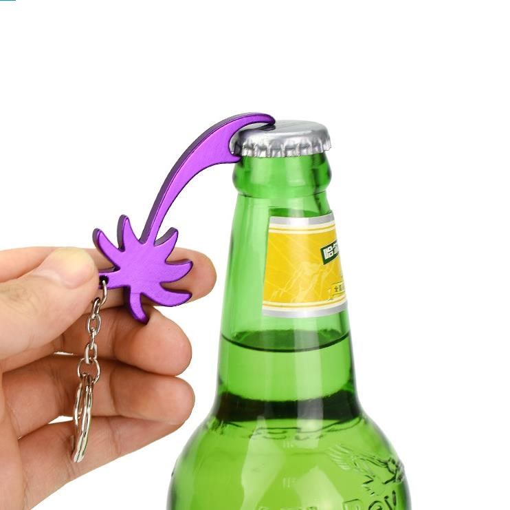 Aluminium legeringsopeners Multi Color Palm Tree Shape Keychains Beer Soda Can Bottle Opener Key Ring Huishoudelijke keukengereedschap SN4417