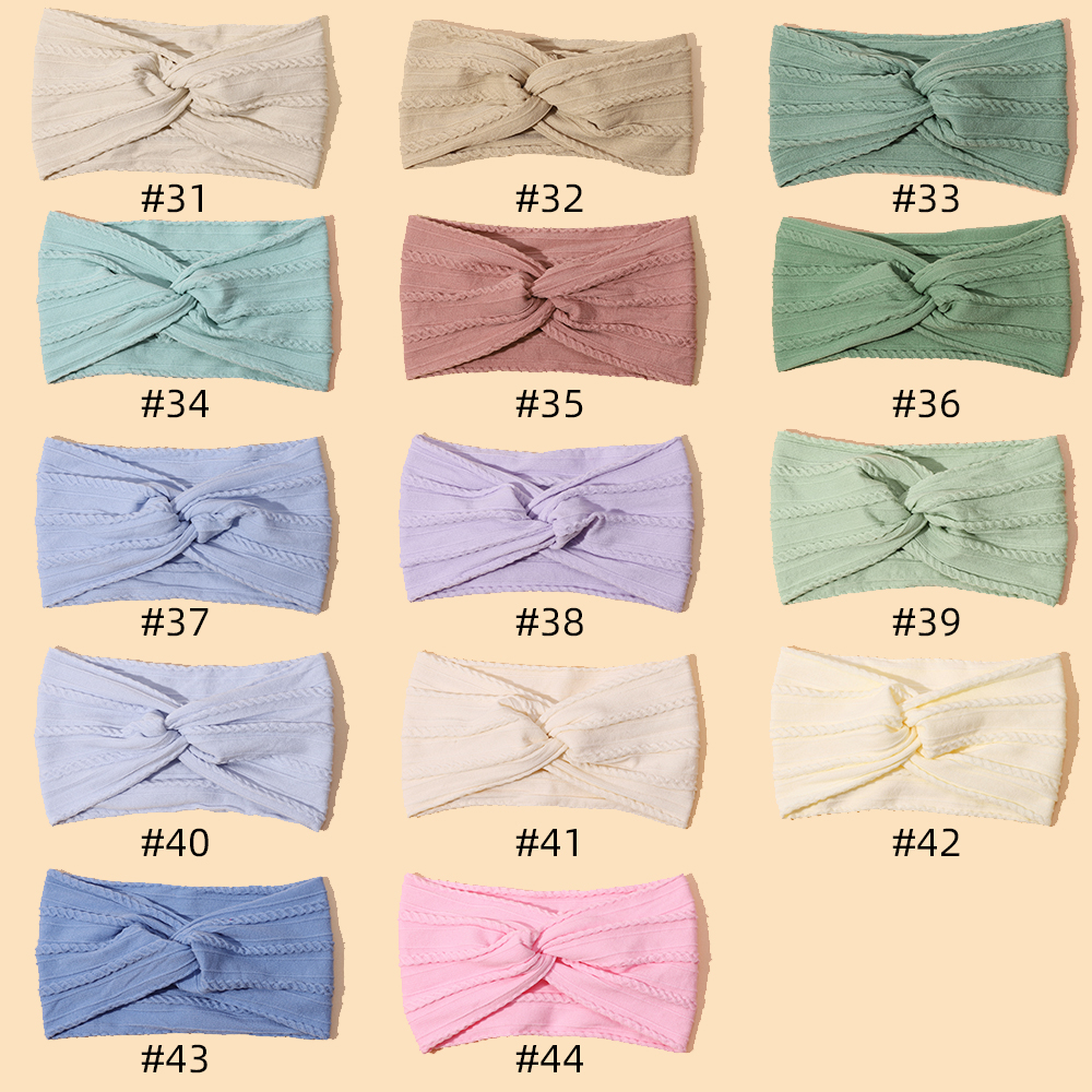 New Baby Nylon Fascia Soft Bowknot Turbante Fascia a costine bambini Ragazze Croce Knot Fascia bambini Accessori capelli in nylon