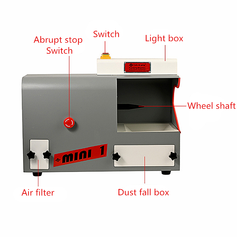 LY DM-2 mini smycken polering buffing maskin med dammsamlare slipning motorpolermaskin utrustning 220V 100V valfritt