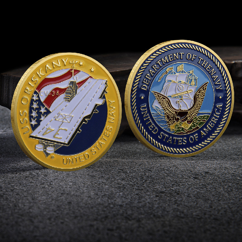 Artes e ofícios medalha comemorativa de metal pintado em relevo moeda de desafio militar