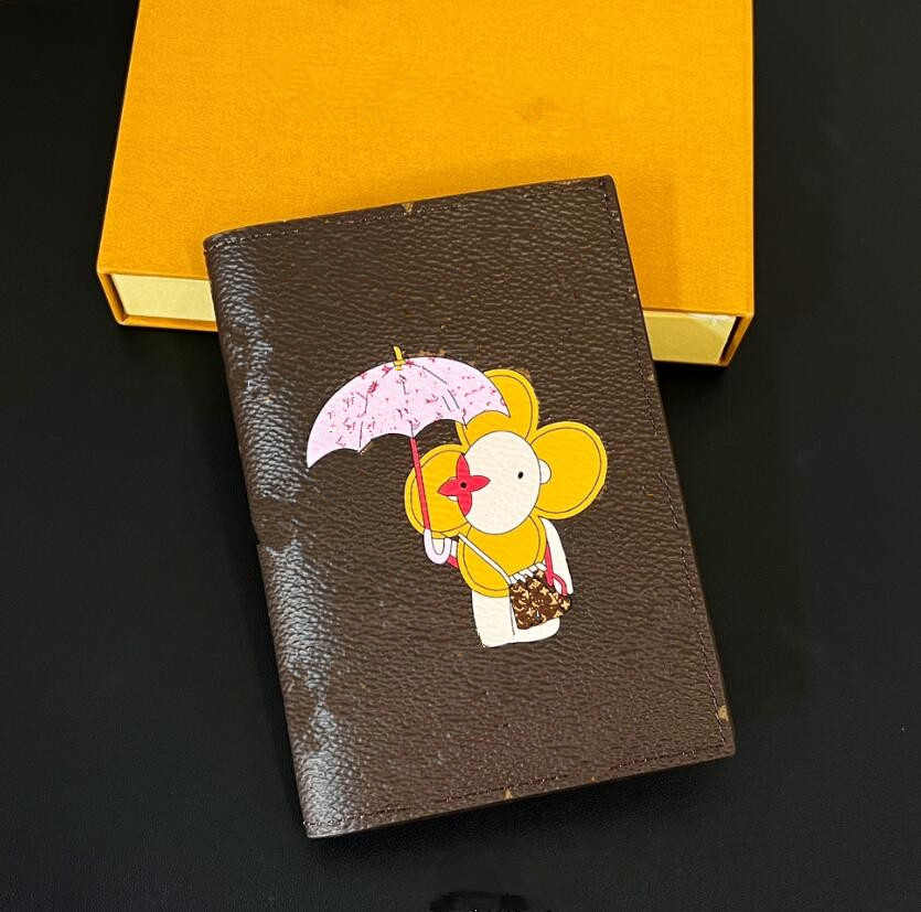 Luxury Sunflower Unisex Wallet Graffiti Passport Holders Famous Brand Womens Wallets Card Holders Men's Suit Clip Clutch Bags Women Storage Wallet Passport Case